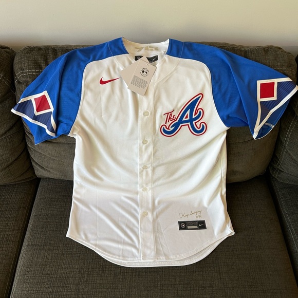 Nike Authentic Atlanta Braves City Connect Baseball Jersey White Men’s Sz: M - Picture 1 of 5